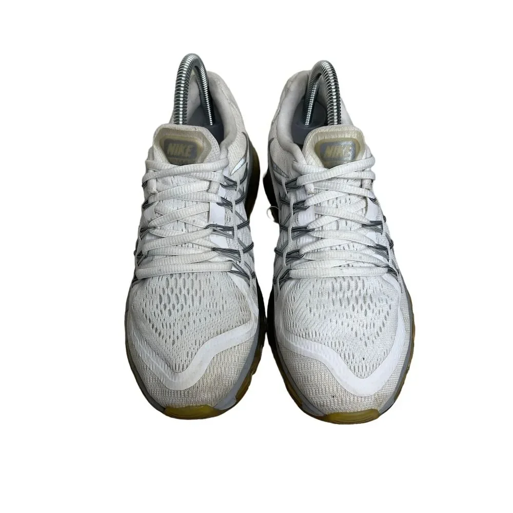 Nike Air Max 2015 Flyknit Racer Running Sneakers White Silver 705457 6.5Y, W8